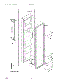 02 - Freezer Door parts for Electrolux Refrigerator GRSC2352AF3 from AppliancePartsPros.com