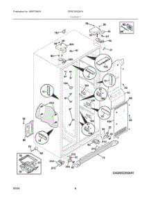 04 - Cabinet parts for Electrolux Refrigerator GRSC2352AF4 from AppliancePartsPros.com