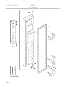 02 - Freezer Door parts for Electrolux Refrigerator GRSS2352AF1 from AppliancePartsPros.com