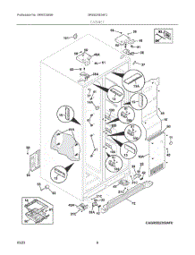 04 - Cabinet parts for Electrolux Refrigerator GRSS2352AF3 from AppliancePartsPros.com