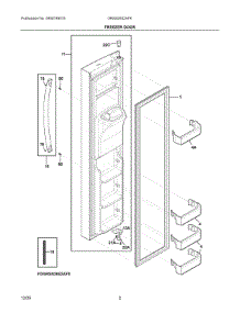 02 - Freezer Door parts for Electrolux Refrigerator GRSS2652AFK from AppliancePartsPros.com