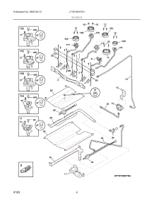 03 - Burner parts for Electrolux Range LFGF3054TDH from AppliancePartsPros.com