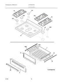 05 - Top / Drawer parts for Electrolux Range LFGF3054TDH from AppliancePartsPros.com