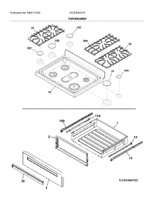 Top / Drawer parts for Electrolux Range LFGF3054TFE from AppliancePartsPros.com