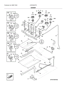 Burner parts for Electrolux Range LFGF3054TFE from AppliancePartsPros.com