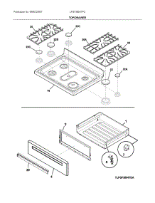 Top / Drawer parts for Electrolux Range LFGF3054TFG from AppliancePartsPros.com