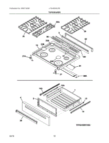 05 - Top / Drawer parts for Electrolux Range LFGH3054UFB from AppliancePartsPros.com