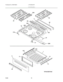 05 - Top / Drawer parts for Electrolux Range LFGH3054UFF from AppliancePartsPros.com