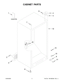 03 - Cabinet parts for Electrolux Refrigerator LFTR2021TFF from AppliancePartsPros.com