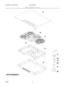 03 - Main Top / Surface Units parts for Electrolux Cooktop PCCE3080AFA from AppliancePartsPros.com