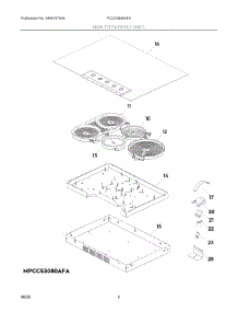 03 - Main Top / Surface Units parts for Electrolux Cooktop PCCE3680AFA from AppliancePartsPros.com