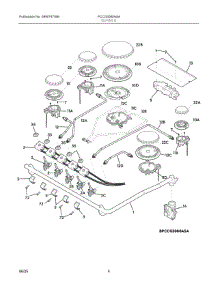 03 - Burner parts for Electrolux Range PCCG3080ASA from AppliancePartsPros.com