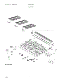 04 - Main Top parts for Electrolux Range PCFD3670AFA from AppliancePartsPros.com