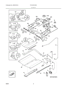03 - Burner parts for Electrolux Range PCFG3078AFC from AppliancePartsPros.com