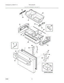 02 - Freezer Drawer, Baskets parts for Electrolux Refrigerator PRFC2383AFD from AppliancePartsPros.com