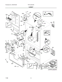 04 - Cabinet parts for Electrolux Refrigerator PRFC2383AFE from AppliancePartsPros.com
