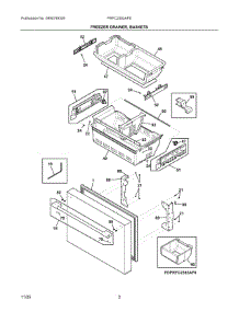 02 - Freezer Drawer, Baskets parts for Electrolux Refrigerator PRFC2383AFE from AppliancePartsPros.com