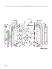 03 - Fresh Food Door parts for Electrolux Refrigerator PRFC2383AFE from AppliancePartsPros.com