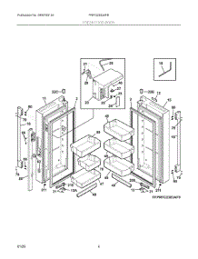 03 - Fresh Food Door parts for Electrolux Refrigerator PRFG2383AFB from AppliancePartsPros.com