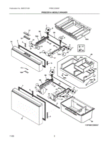 02 - Freezer & Middle Drawer parts for Electrolux Refrigerator PRMC2285AF from AppliancePartsPros.com