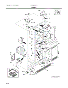 04 - Cabinet parts for Electrolux Refrigerator PRSC2222AF2 from AppliancePartsPros.com