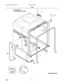 04 - Tub parts for Electrolux Dishwasher TDPC4221AW0A from AppliancePartsPros.com