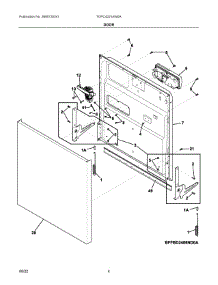 03 - Door parts for Electrolux Dishwasher TDPC4221AW0A from AppliancePartsPros.com