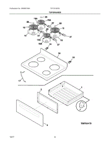 04 - Top / Drawer parts for Electrolux Range TEF351EWS from AppliancePartsPros.com