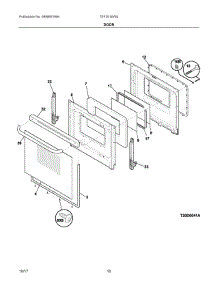 05 - Door parts for Electrolux Range TEF351EWS from AppliancePartsPros.com