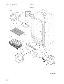 05 - Cabinet parts for Electrolux Freezer UL1710A0 from AppliancePartsPros.com