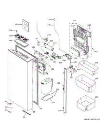 Left Door & Water Pitcher parts for Ge Refrigerator CAE28DM5TCS5 from AppliancePartsPros.com