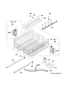 Upper Rack Assembly parts for Ge Dishwasher CDT800P2N3S1 from AppliancePartsPros.com