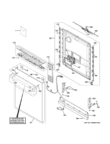 Escutcheon Door Assembly parts for Ge Dishwasher CDT828P2V3S1 from AppliancePartsPros.com