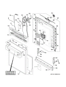 Escutcheon Door Assembly parts for Ge Dishwasher CDT858P2V3S1 from AppliancePartsPros.com