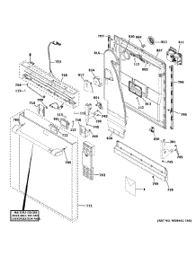 Escutcheon & Door Assembly parts for Ge Dishwasher CDT875P4N7W2 from AppliancePartsPros.com
