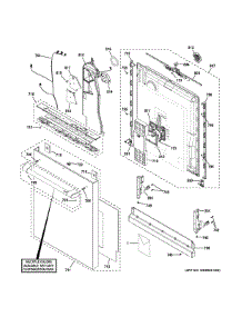 Escutcheon Door Assembly parts for Ge Dishwasher CDT888P3V2D1 from AppliancePartsPros.com