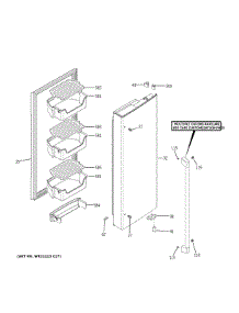 Fresh Food Door Rh parts for Ge Refrigerator CFE26KP2NKS1 from AppliancePartsPros.com