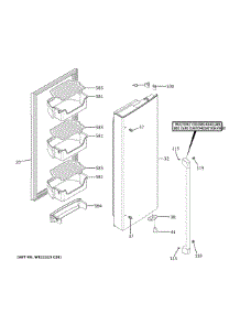 Fresh Food Door Rh parts for Ge Refrigerator CFE26KP2NTS1 from AppliancePartsPros.com