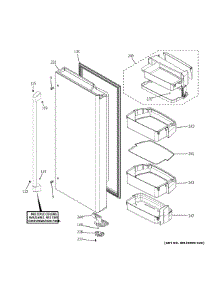 Fresh Food Door Rh parts for Ge Refrigerator CFE28TP4MKW2 from AppliancePartsPros.com