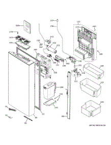 Gray Articulating Mullion W Hinges And parts for Ge Refrigerator CGE29DM5TBS5 from AppliancePartsPros.com