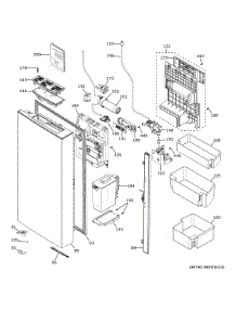 Gray Articulating Mullion W Hinges And parts for Ge Refrigerator CGE29DM5TDS5 from AppliancePartsPros.com