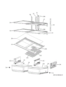 Gray Center Cantilever Track Trim parts for Ge Range Hood CGE29DP2TCS1 from AppliancePartsPros.com