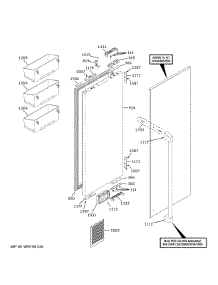 Refrigerator Door - Rh parts for Ge Refrigerator CIP36NP2VBS1 from AppliancePartsPros.com