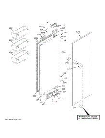 Refrigerator Door - Rh parts for Ge Refrigerator CIP36NP2VDS1 from AppliancePartsPros.com