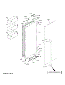 Refrigerator Door - Rh parts for Ge Refrigerator CIP36NP2VDS1 from AppliancePartsPros.com