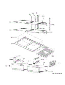 Gray Center Cantilever Track Trim parts for Ge Range Hood CJE23DP2WBS1 from AppliancePartsPros.com