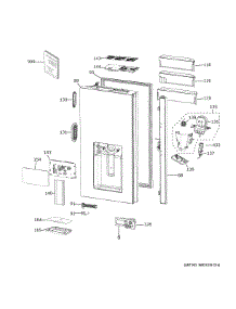 Dispenser Door parts for Ge Refrigerator CQE28DM5NBS5 from AppliancePartsPros.com