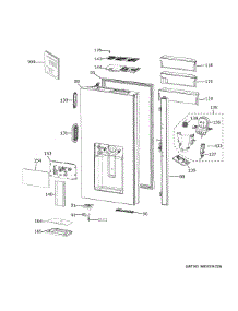Dispenser Door parts for Ge Refrigerator CVE28DM5NFS5 from AppliancePartsPros.com
