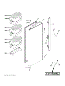 Fresh Food Door - Lh parts for Ge Refrigerator CWE19SP2NXS1 from AppliancePartsPros.com