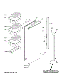 Fresh Food Door Lh parts for Ge Refrigerator CWE19SP3TND1 from AppliancePartsPros.com